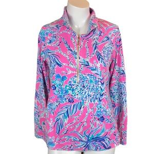 Lilly Pulitzer Pink Sea Horse Half Zip Popover